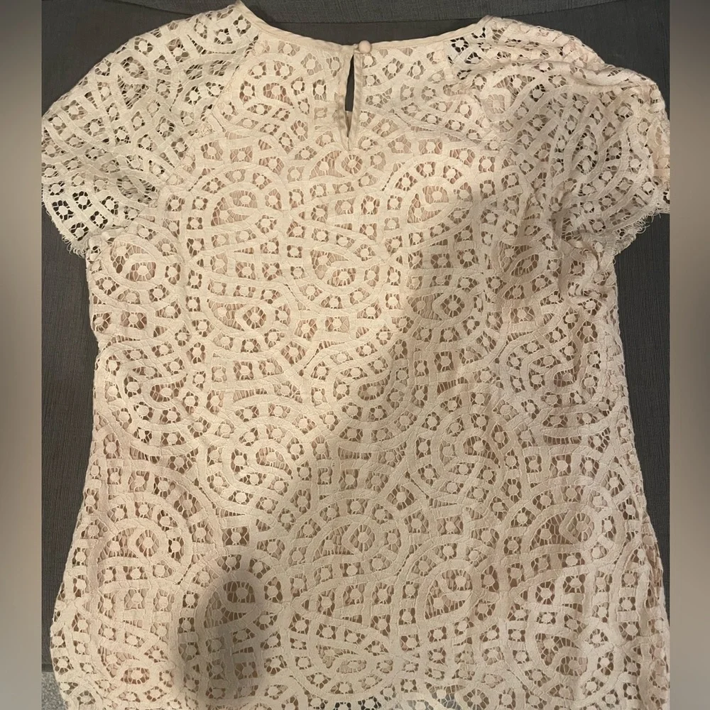 Gently used J. Crew lace ivory shirt. - Picture 2 of 5